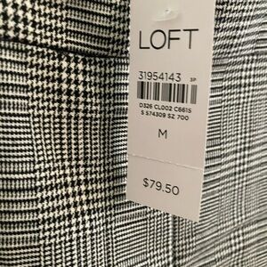 LOFT Black and White Plaid Pants